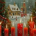 thumbnail image 5 of Creowell Christmas Scene Printed Shower Curtain 100％ Polyester Fiber Bathroom Decor with Hooks 69x72, 5 of 7