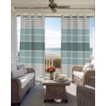 thumbnail image 4 of Teal Aqua Stripes Blackout Curtains 45 Inches Long for Bedroom, Modern Ombre Abstract Aesthetics Thermal Insulated Room Darkening Black Out Window Curtain Panels Grommet Drapes for Living Room, 4 of 8