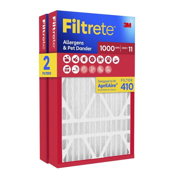 Filtrete 16x25x4 AprilAire HVAC Furnace Air Filter, MPR 1000 MERV 11, Allergen Defense, 2 Filters