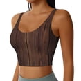thumbnail image 2 of Balery Vintage Wood Pattern Racerback Sports Bras for Women - Padded Seamless High Impact Support for Yoga Gym Workout Fitness-Large, 2 of 8
