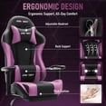 thumbnail image 4 of JONPONY Big and Tall 500LBS Gaming Chair with Footrest and Lumbar Support, High Back Ergonomic Recliner,Height Adjustable Leather Computer Desk Chair for Home Office, Purple, 4 of 8