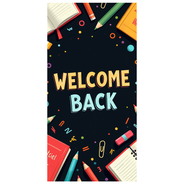 Space Theme Welcome Back Banner School Backpack and Planets Colorful Backdrop Classroom Decorations Outer Space Party Supplies Photography Props