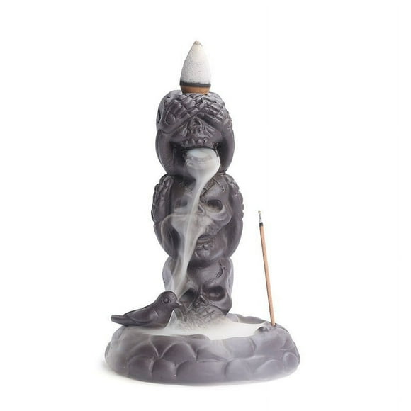 Waterfalls Incense Burners - Creatives Skull Incense Holders Halloween Decorative Skull Incense Burners Waterfalls Backflow Incense Holders Burners
