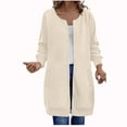 thumbnail image 4 of jtjvou Long Hoodies for Women Zip Up Fleece Oversized Tunic Sweatshirts with Pockets 2025 Fall Lightweight Jackets Beige L, 4 of 4
