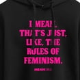 thumbnail image 3 of Mean Girls - Rules Of Feminism - Juniors Cropped Pullover Hoodie, 3 of 5