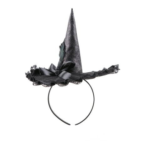 Halloween Mini Glitter Witch Hat Headband, Black - Walmart.com