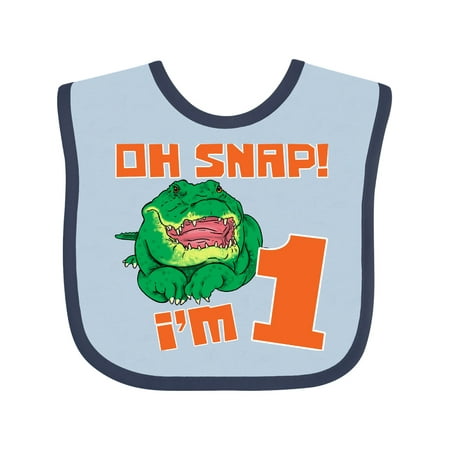 

Inktastic Oh Snap! I m 1 Cute Green Alligator Gift Baby Boy or Baby Girl Bib