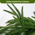 thumbnail image 3 of Generic Norfolk Pine Garland, 9ft Deluxe Christmas Garland with Lights, Realistic Real Touch Cedar Garland, Remote Control, 9ft,J,9ft, 3 of 8