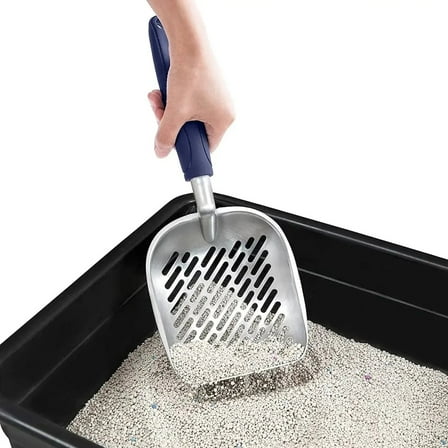 USIONE 1-Piece Non-Stick Aluminum Alloy Long-Handle Cat Litter Scoop - Deep Shovel for Feces Screening, Durable & Fits Most Litter Boxes