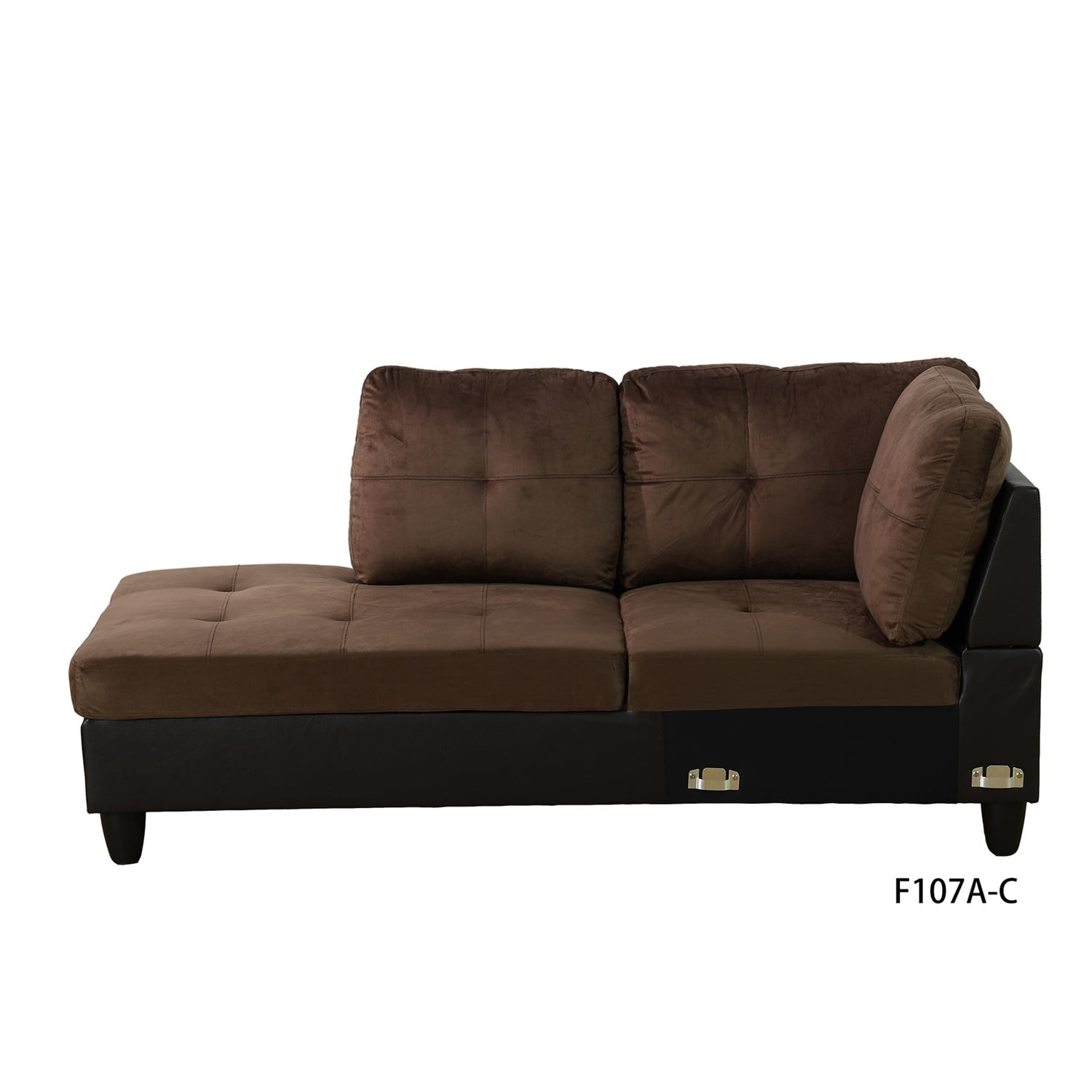 Hommoo L Shaped Couches and Sofas, Lint and PVC Living Room Furniture Sets, Modern Sectional Sofa for Home&Office, Brown(No Ottomans)