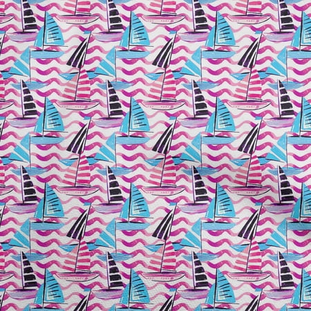 oneOone Polyester Spandex Light Blue Fabric Yacht Fabric For Sewing Printed Craft Fabric By The Yard 56 Inch Wide-8J