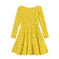 thumbnail image 5 of DISNIMO Kids Banana Dress Girls Long Sleeve Yellow Dress Kids Long Sleeve Midi Dress Teens Holiday Dresses for Girls 13-14 Long Sleeve Dresses Children Matching Fall Dress Kids Girl Twirl Dress, 5 of 6