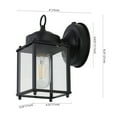 thumbnail image 4 of JONATHAN Y Boston 4.25" 1-Light Farmhouse Industrial Iron/Glass Outdoor LED Sconce, Black/Clear (Set of 2), 4 of 12