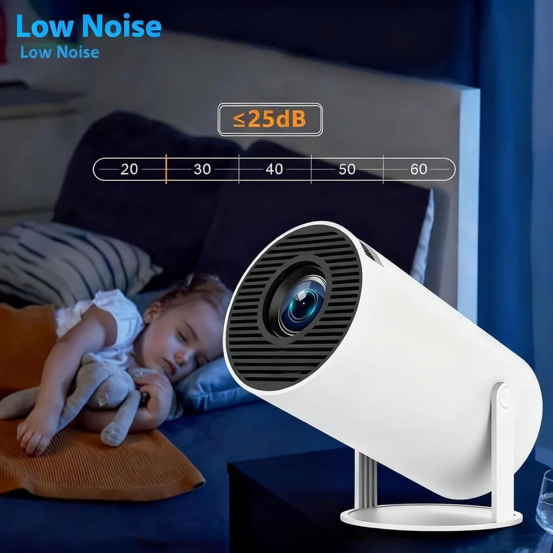 Vistacast Mini 210° Smart Projector With Extra Large-Screen Display, Portable 4K Smart MovieProjector, Android 11.0 Built-in Streaming, WiFi 5G+Bluetooth,Auto Vertical Keystone,for Home&Outdoor (1pc)