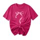 thumbnail image 1 of Primavera Top Mujeres Moda Casual Nueva Cinta de Arco Impresa Cuello Redondo Camiseta de Manga Corta, Camiseta de Cuello Tripulado, 1 of 8