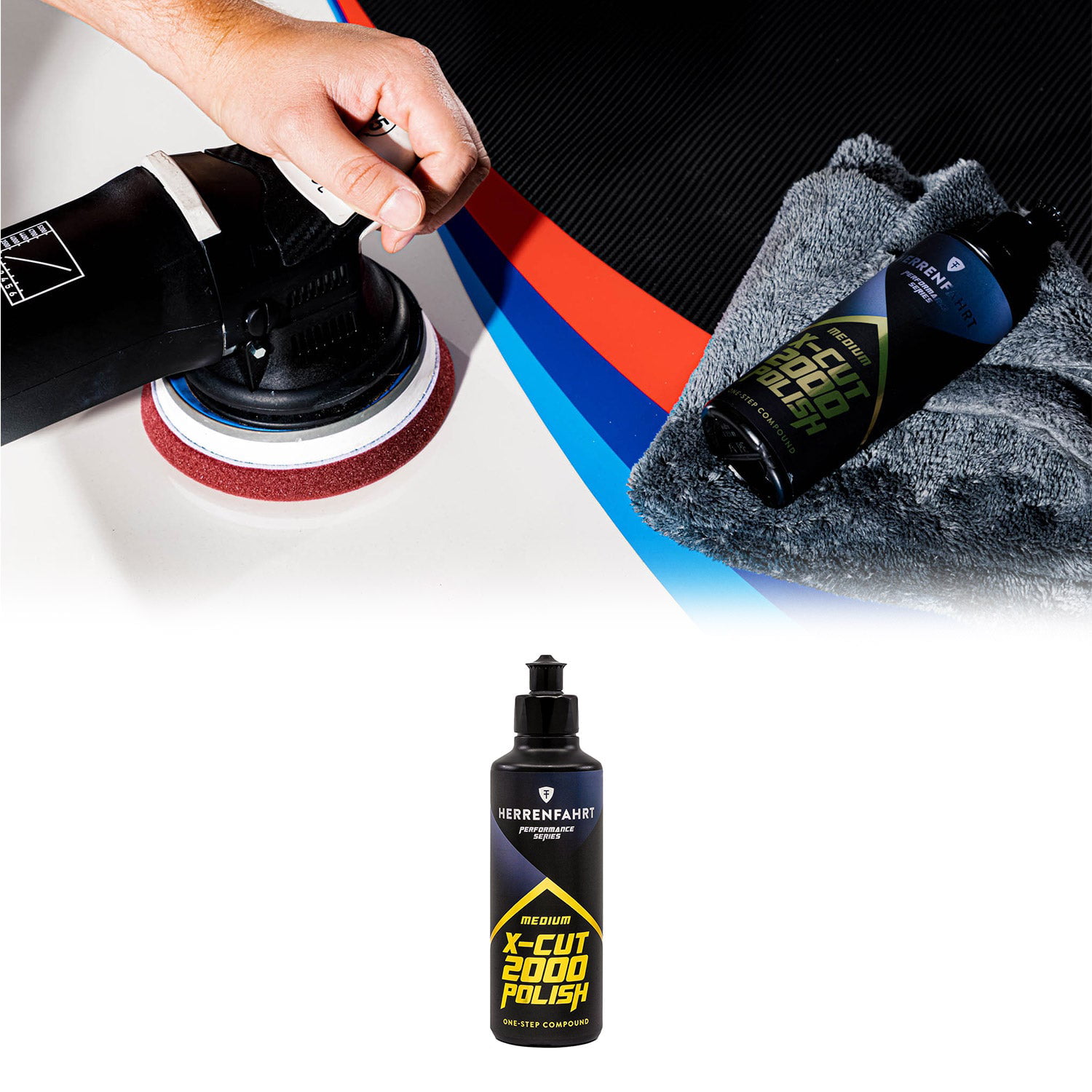 RUPES LHR15 Mark III Buffer Polisher for Car Detailing, Orbital Cleaner,  Car Cleaning Tool for Washing, with Polisher, Compound, Foam & Claw Pad,  Cable Clamp & Towels (Starter Kit) 