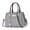 Light Grey, variant on Women's Casual Leather Messenger Bag, Large Capacity Shoulder Handbag with Bead Charm, Dark Grey, 1pc