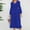 Blue, variant on Hvot&aat Women's Elegant V Neck Midi Dress with Belt 2025 Fall Long Sleeve Evening Party Cocktail Dresses for Wedding Guests