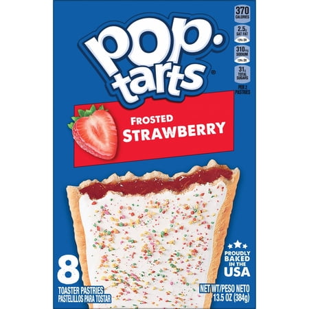 Pack of 2 Pop-Tarts Frosted Strawberry Toaster Pastries, 13.5 oz, 8 ct (Package May Vary)