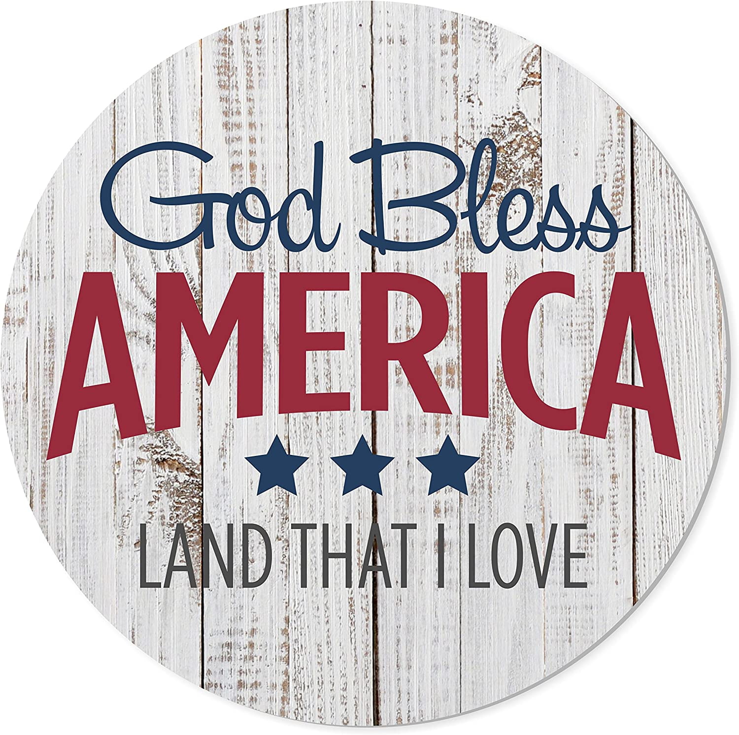 God Bless America Round Barnwood Sign 16 Inches - Walmart.com