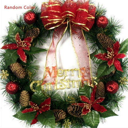 Wreaths For Sale Online Holiday Time Christmas Wreath with Bow Handcrafted Elegant Holiday Wreath for the Front Door ()