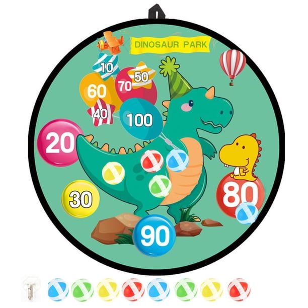 Juego De Tablero De Dardos Para Niños, Tablero De Dardos Con 8 Bolas Adhesivas, Tablero De Dardos Con Ganchos, Bola Adhesiva Montada En La Pared, Juguete Para Regalo Para Interiores Para Niños Y qarigey OD017039-01