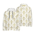 thumbnail image 4 of Zufioo White And Gold Geometry Design Fleece Comfortable Hoodie for Mens,Sweatshirt for Men,Pullover Hooded Sweatshirt for Men -Small, 4 of 5