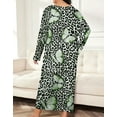 thumbnail image 2 of Nightgown for Women Plus Size Leopard Long Maxi Loungewear Scoop Neck Sleepwear Full Length Pajama Dresses Shermie, 2 of 3