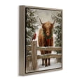 thumbnail image 2 of Stupell Industries Farmhouse Christmas Cow & Cardinal Brown Floating Frame Canvas Art, 18 x 18, by Tina LeCour, 2 of 8