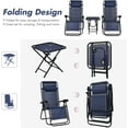 thumbnail image 4 of S AFSTAR Zero Gravity Chairs Set of 2, 3 PCS Folding Zero Gravity Lawn Chair Set with Side Table Cup Holders & Adjustable Headrest, Reclining Patio Chairs, Zero Gravity Lounger for Patio Poolside, 4 of 18