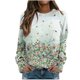 thumbnail image 1 of Sudadera Para Mujer Sudaderas Con Cuello Redondo Otoño Moda Casual Estampado de Flores Camiseta de Manga Larga Top Blusa Jersey Odeerbi  ODB150570, 1 of 6
