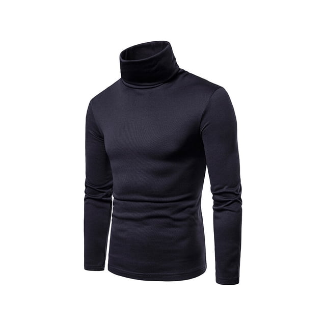 Minnieouse Camisa térmica de cuello alto para hombre, jersey de Color sólido, ropa interior suave y cómoda para dormir en otoño e invierno, Ropa interior Gris oscuro S