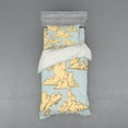 thumbnail image 2 of Ambesonne Cartoon Bedding Set 4 Pcs, Fluffy Clouds Art, Queen, Blue Beige, 2 of 3