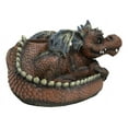 thumbnail image 4 of Snuggling Cozy Red Fire Dragon At Rest Planter Pot Garden Decor Figurine 11.25"L, 4 of 9