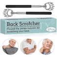 thumbnail image 1 of Back Scratchers,Stainless Steel,Bear Claw 4 Section Retractable Handle , Can be Used at Any Time to Eliminate Itching in The Back (2 pcs), 1 of 5