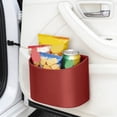 thumbnail image 4 of Leather Car Door Cup Holders Multifunctional Bin Storage Box Hanging Organizer with Clip-on Mounting for Easy Access to Drinks, Phones, and Small Items for Car Organization,Red, 4 of 7