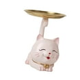 thumbnail image 2 of Bandeja organizadora de estatuas de gatos de dibujos animados, figura de gatito de resina, obra de arte de fina mano de obra gatito rosa, 2 of 9