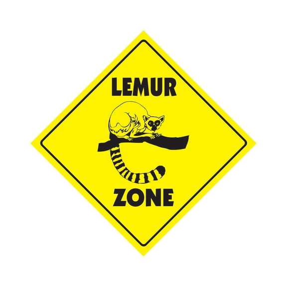 Lemur Crossing Decal Zone Xing | Indoor/Outdoor | 8" Tall monkey africa supplies cage