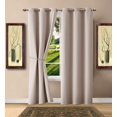 thumbnail image 1 of WARM HOME DESIGNS 1 Pair (2 Panels) of Ivory (Cream) Color Blackout Bedroom Curtains with Grommets. Each of 2 Insulated Thermal Window Drapes is 38" X 84" in Size and Includes a Matching Tie-Back., 1 of 5