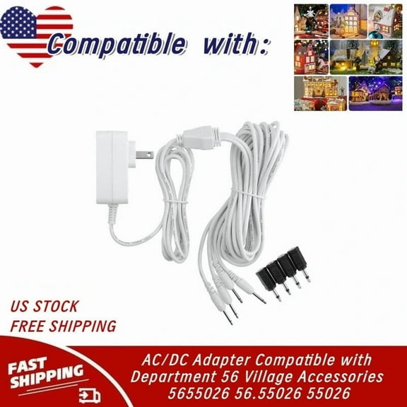 AC/DC Adapter Compatible with Department 56 Village Accessories 5655026 56.55026 55026