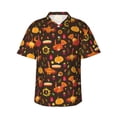 thumbnail image 1 of Balery Thanksgiving Turkey Camisas hawaianas de manga corta para hombre, camisas playeras de corte holgado, camisas de vacaciones con botones,XX-Large, 1 of 7