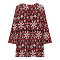 thumbnail image 3 of Christmas Snowflakes with Red And Black Buffalo Plaid Pattern Loose Dress Evening Dress Summer Dresses for Women Luxury Dress Long Sleeved Dress, 3 of 4