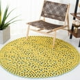 thumbnail image 2 of SAFAVIEH Novelty Delbert Abstract Reversible Area Rug, Yellow/Blue, 5' x 5' Round, 2 of 20