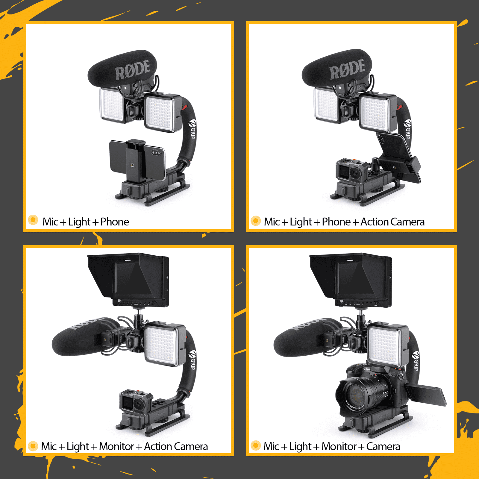 Zeadio Handheld Video Stabilizer with Cold-Shoe Mount for DSLR Cameras and Camcorders