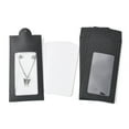 thumbnail image 2 of 100 set Paper boxes with Necklace Earring Jewelry Display Cards and Clear PVC Window Packaging boxes Rectangle Black 15.4x6.7x0.1cm Hole: 8mm Window: 85x44mm, 2 of 4
