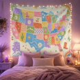 thumbnail image 2 of Pastel United States Map With State Icons, Playful Illustration Style for Kids, Educational Wall Art, Back To School Gift Tapestry Wall Hanging for Classroom and Playroom, 2 of 7