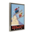 thumbnail image 3 of Stupell Industries Vintage Zermatt Skiing Advertisements Painting Brown Floater Framed Canvas Art Print Wall Art, 17 x 25, 3 of 9