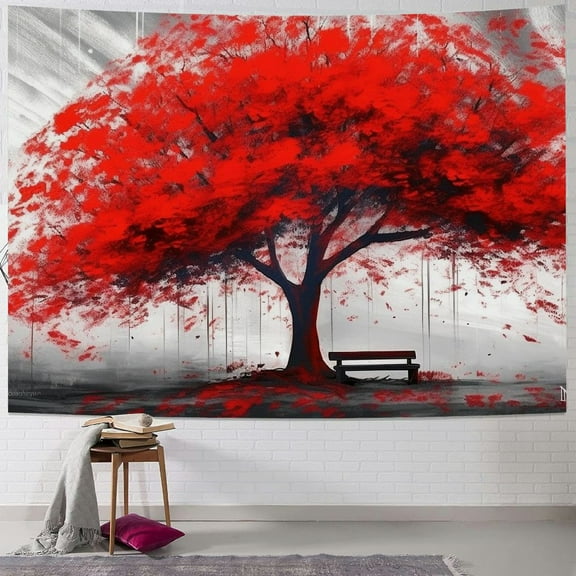 BCIIG Red Leaves Tapestry Wall Hanging Unique Style for Home Wall Decor Art Living Room Bedroom Apartment Farmhouse Dorm 40x30inch