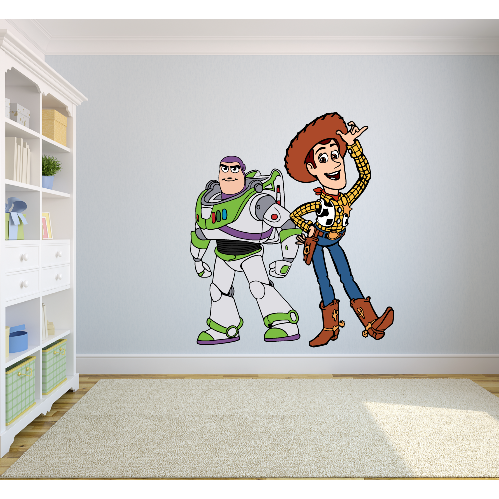 Toy Story Woody Buzz Lightyear Colorful Decors Wall Sticker Art Design