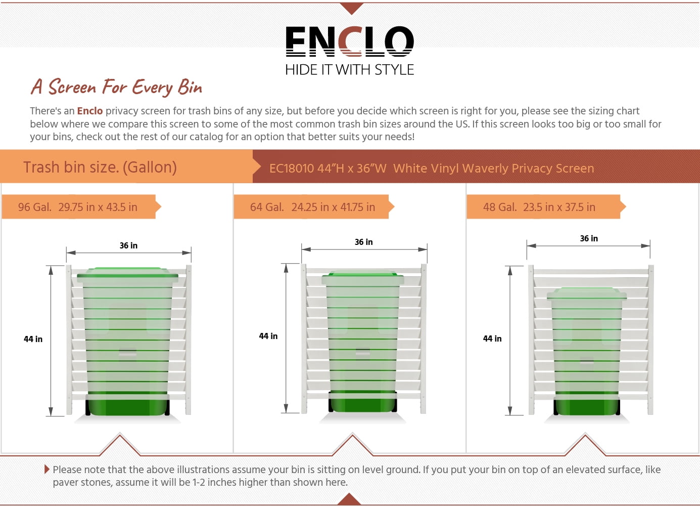 44in H x 36in W (2 Panels) No Dig Enclo Waverly Vinyl 44in H x 36in W (2 Panels) No Dig Enclo Waverly Vinyl